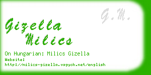 gizella milics business card